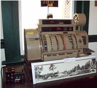Old photo with old cash registar